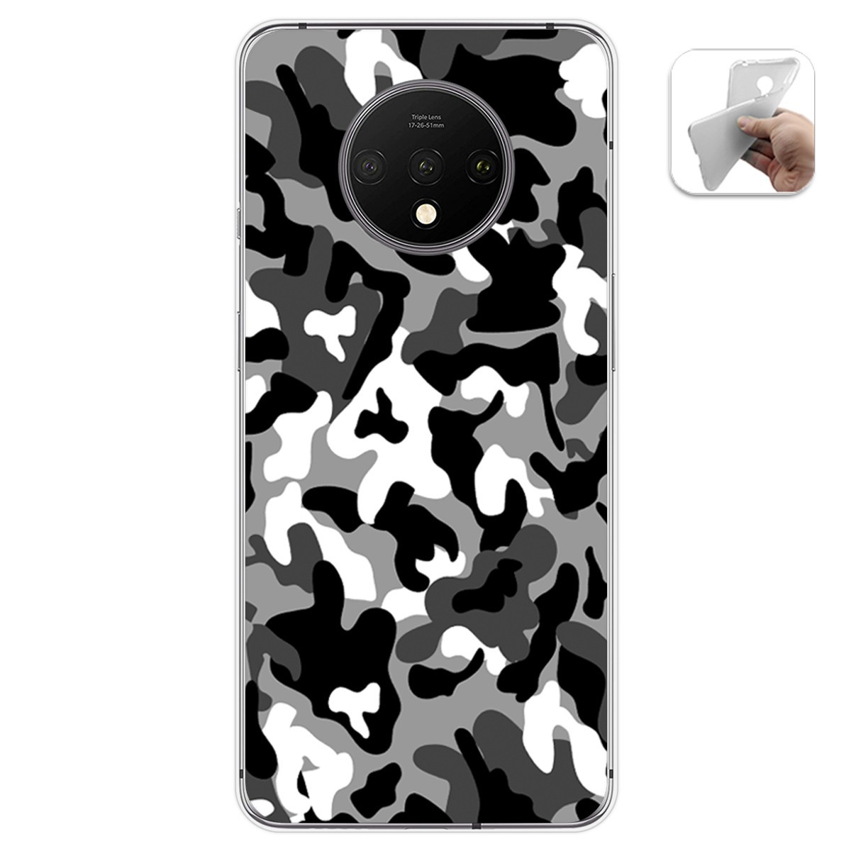 Funda Gel Tpu para Oneplus 7T diseño Snow Camuflaje Dibujos