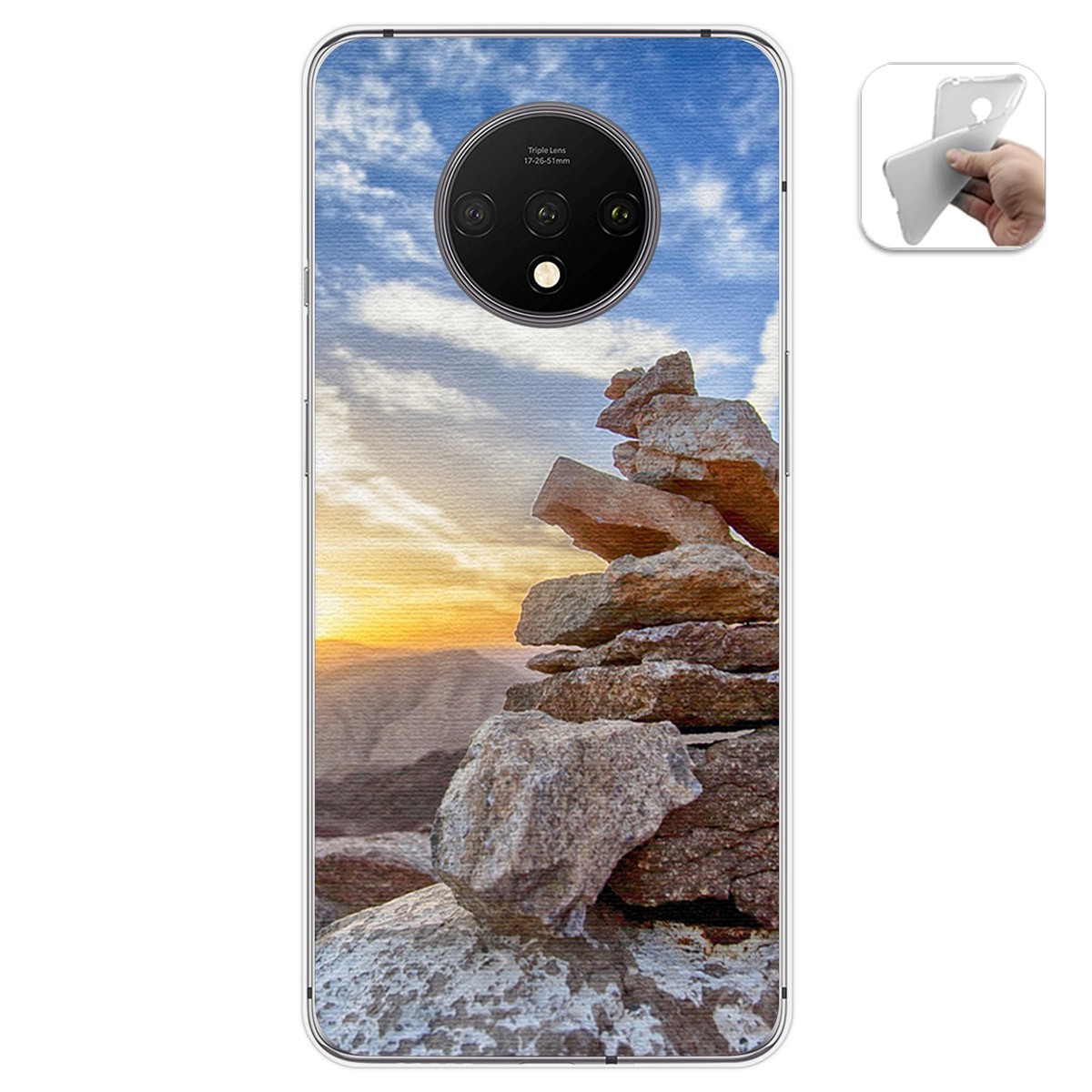 Funda Gel Tpu para Oneplus 7T diseño Sunset Dibujos