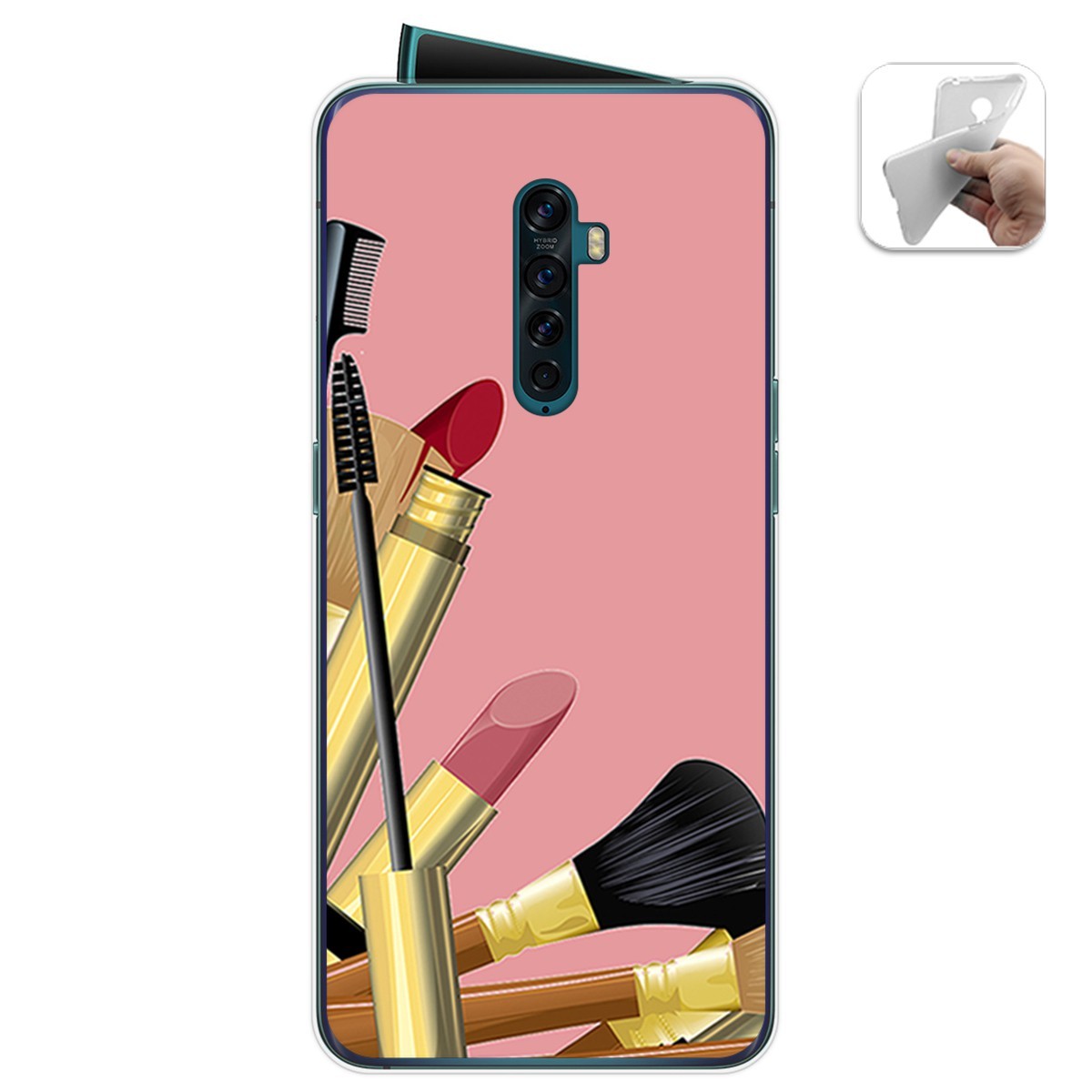 Funda Gel Tpu para Oppo Reno 2 diseño Brochas Dibujos