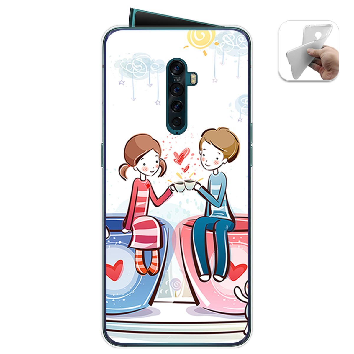 Funda Gel Tpu para Oppo Reno 2 diseño Café Dibujos