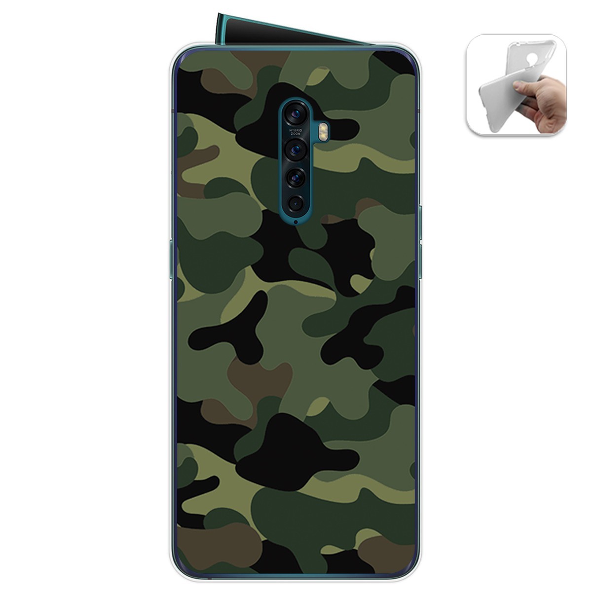 Funda Gel Tpu para Oppo Reno 2 diseño Camuflaje Dibujos