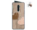 Funda Gel Tpu para Oppo Reno 2 diseño Corazones Madera Dibujos