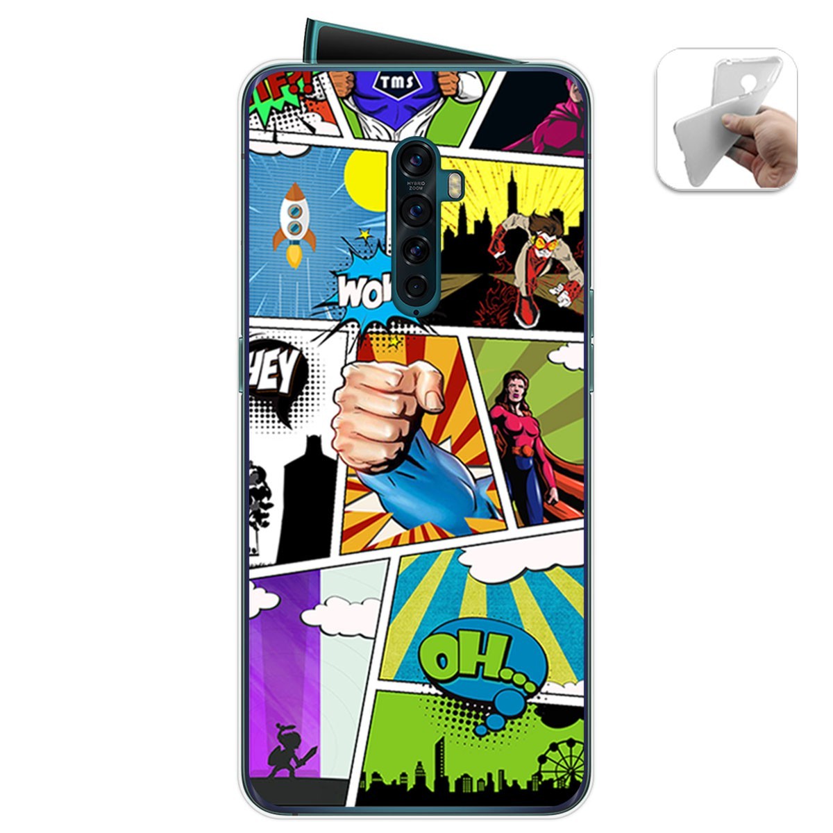 Funda Gel Tpu para Oppo Reno 2 diseño Comic Dibujos