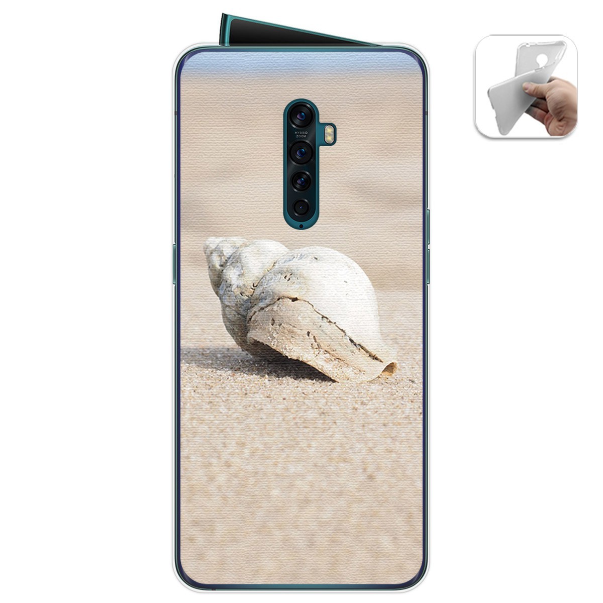 Funda Gel Tpu para Oppo Reno 2 diseño Concha Dibujos