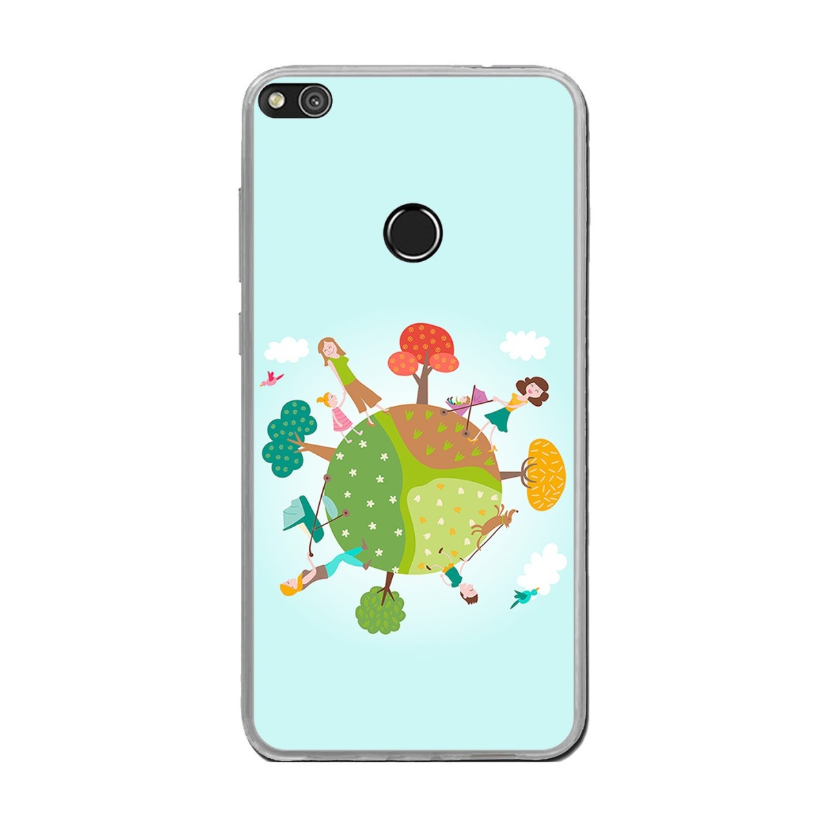 Funda Gel Tpu para Huawei P8 Lite 2017 Diseño Familia Dibujos