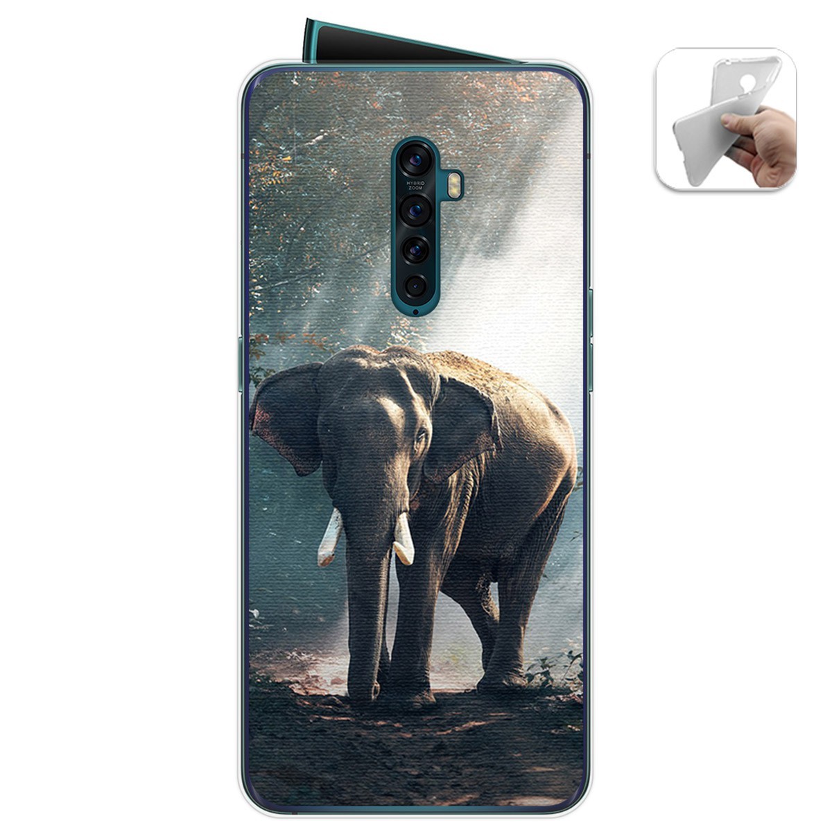 Funda Gel Tpu para Oppo Reno 2 diseño Elefante Dibujos