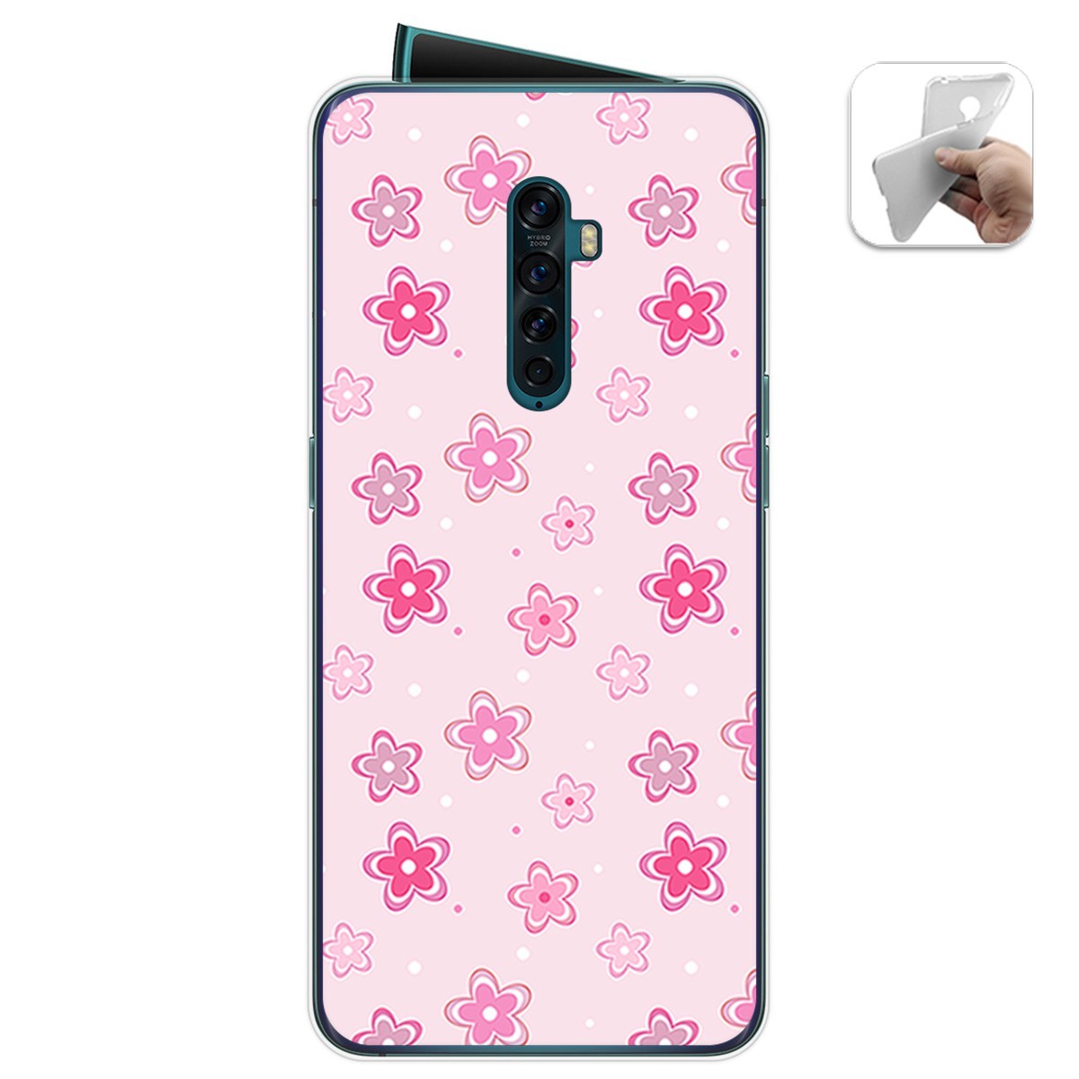 Funda Gel Tpu para Oppo Reno 2 diseño Flores Dibujos