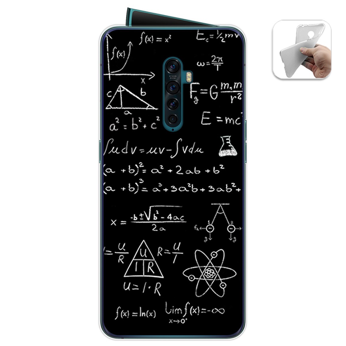 Funda Gel Tpu para Oppo Reno 2 diseño Formulas Dibujos
