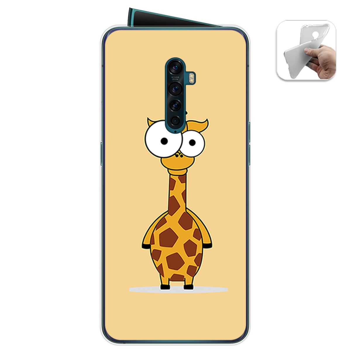 Funda Gel Tpu para Oppo Reno 2 diseño Jirafa Dibujos