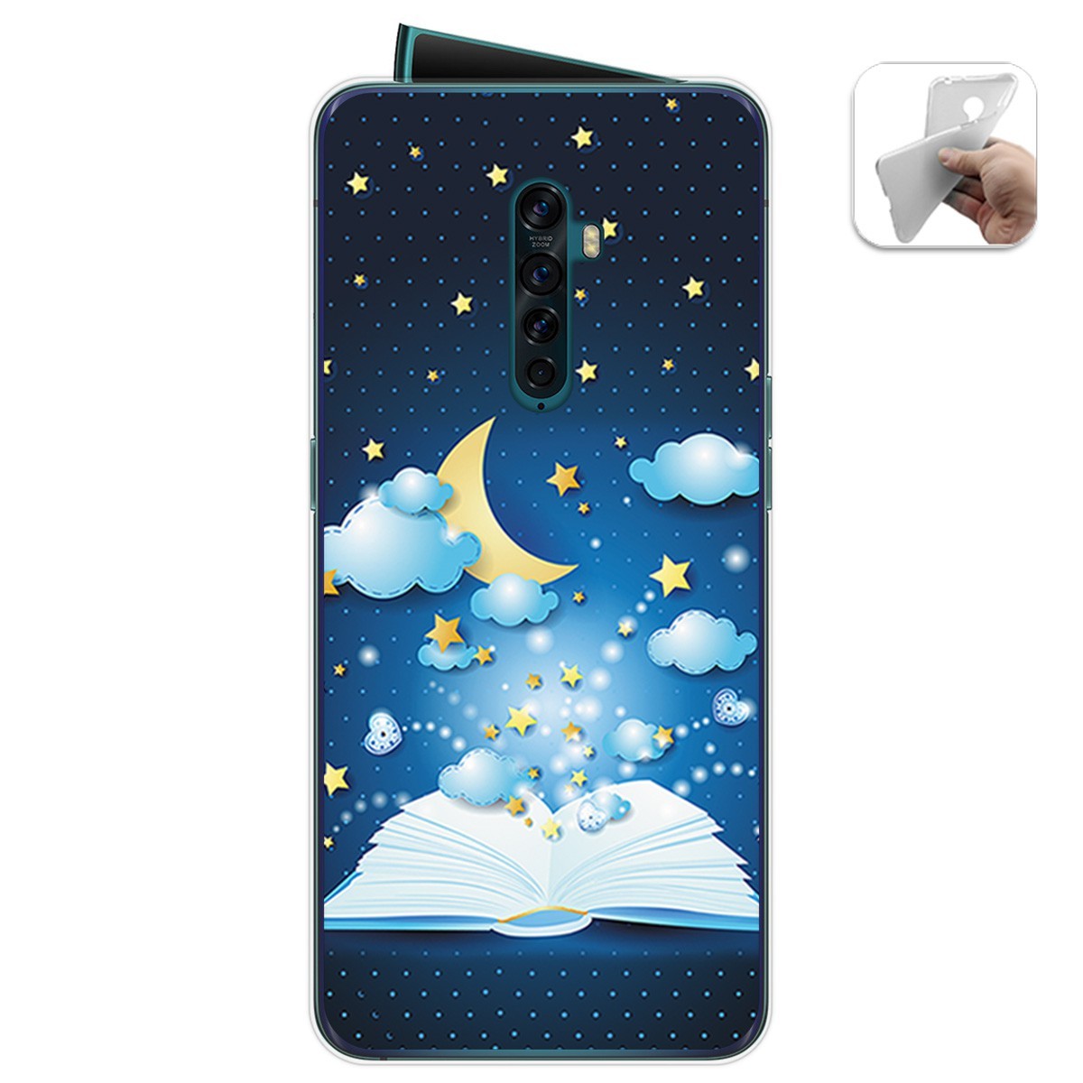 Funda Gel Tpu para Oppo Reno 2 diseño Libro Cuentos Dibujos