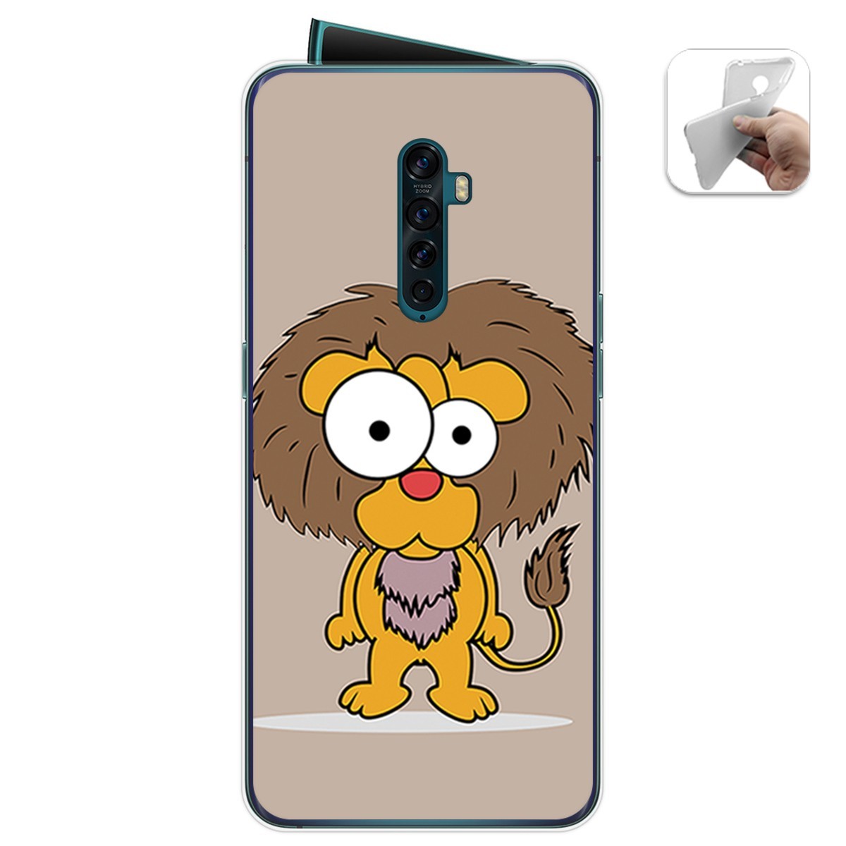 Funda Gel Tpu para Oppo Reno 2 diseño Leon Dibujos