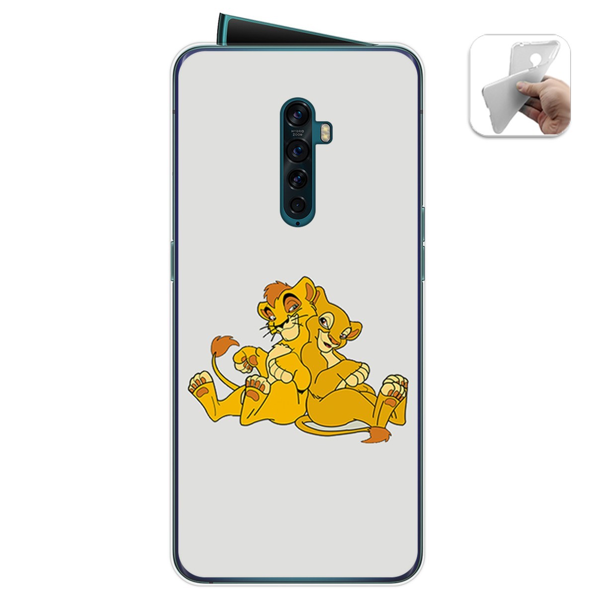Funda Gel Tpu para Oppo Reno 2 diseño Leones Dibujos