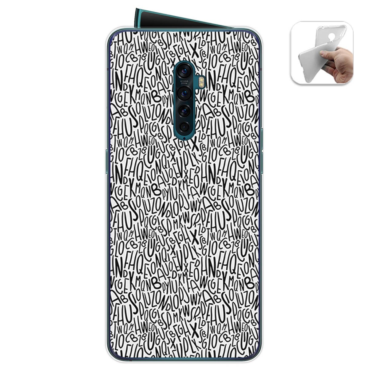 Funda Gel Tpu para Oppo Reno 2 diseño Letras Dibujos