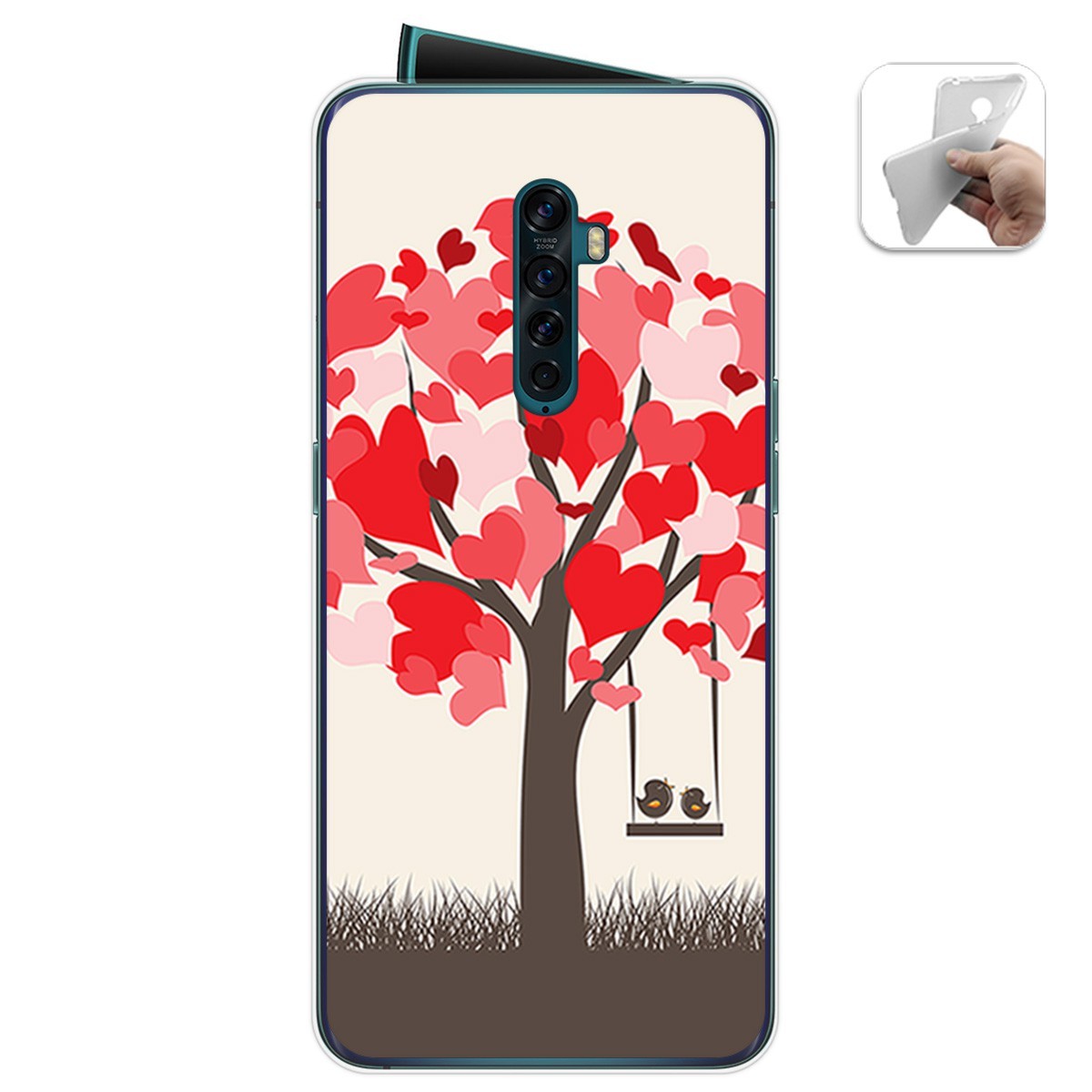 Funda Gel Tpu para Oppo Reno 2 diseño Pajaritos Dibujos