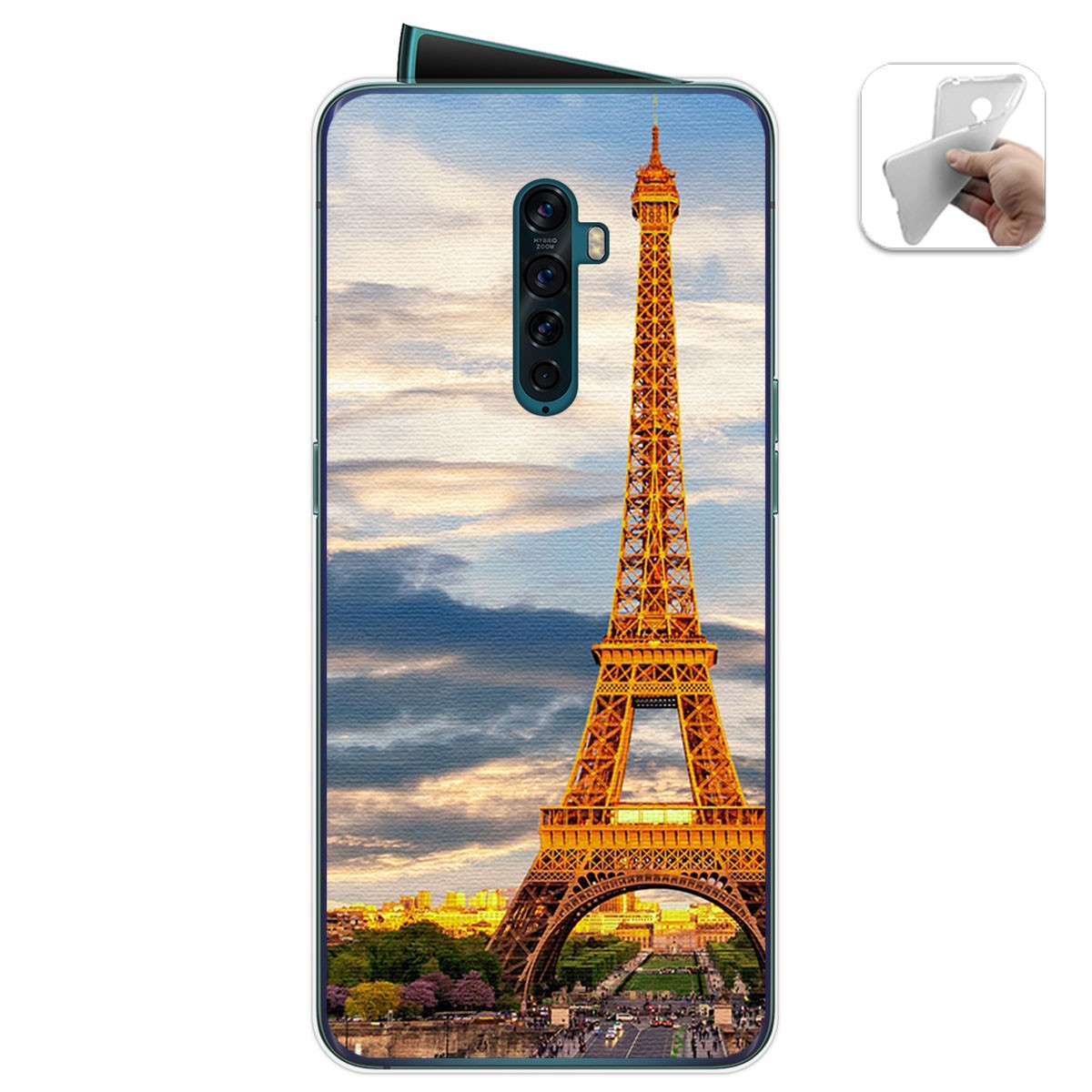 Funda Gel Tpu para Oppo Reno 2 diseño Paris Dibujos