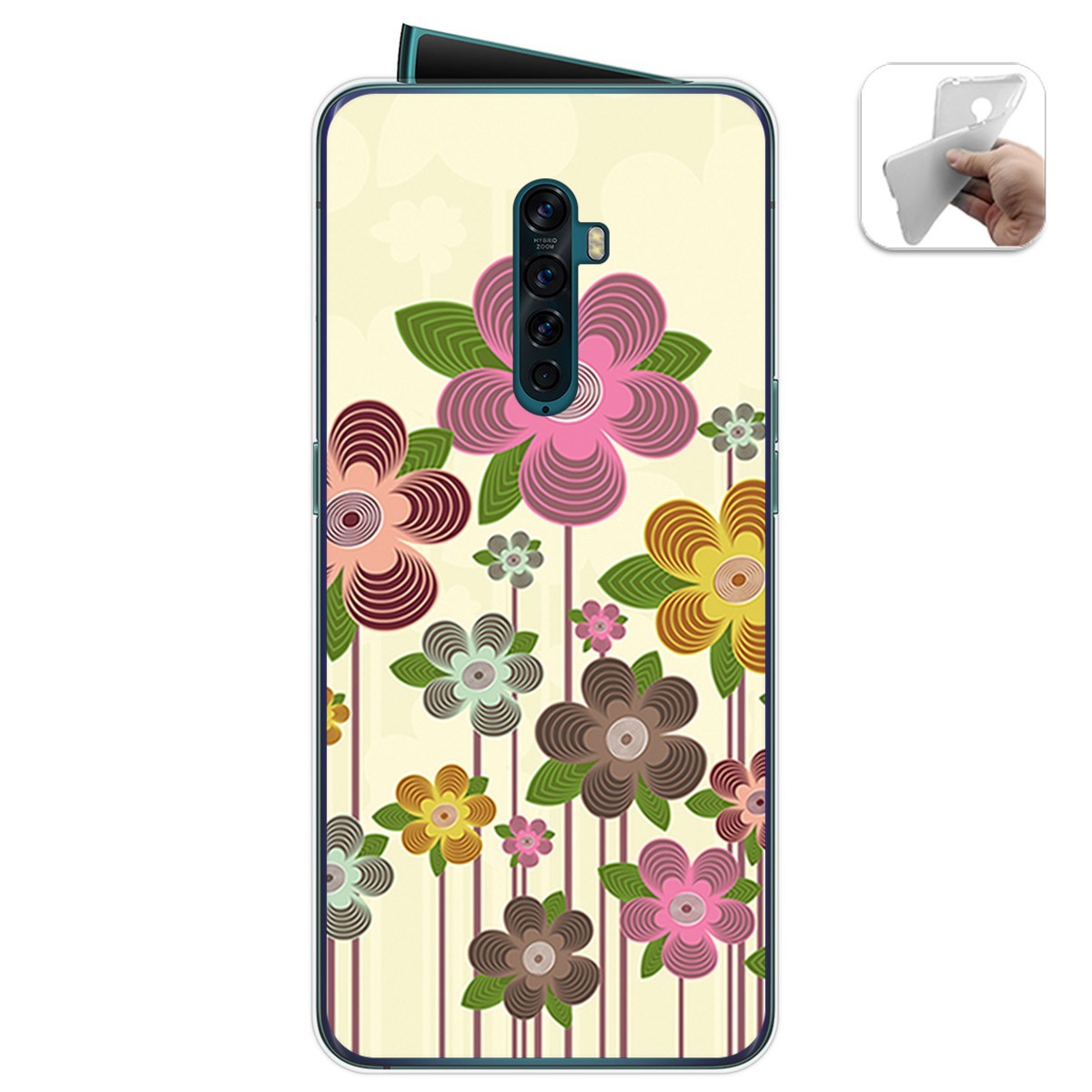Funda Gel Tpu para Oppo Reno 2 diseño Primavera En Flor Dibujos