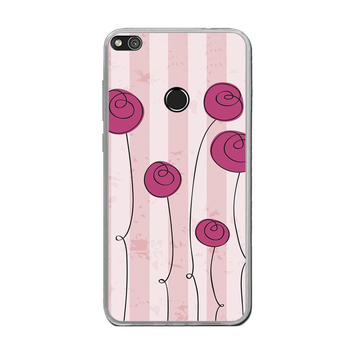 Funda Gel Tpu para Huawei P8 Lite 2017 Diseño Flores Vintage Dibujos