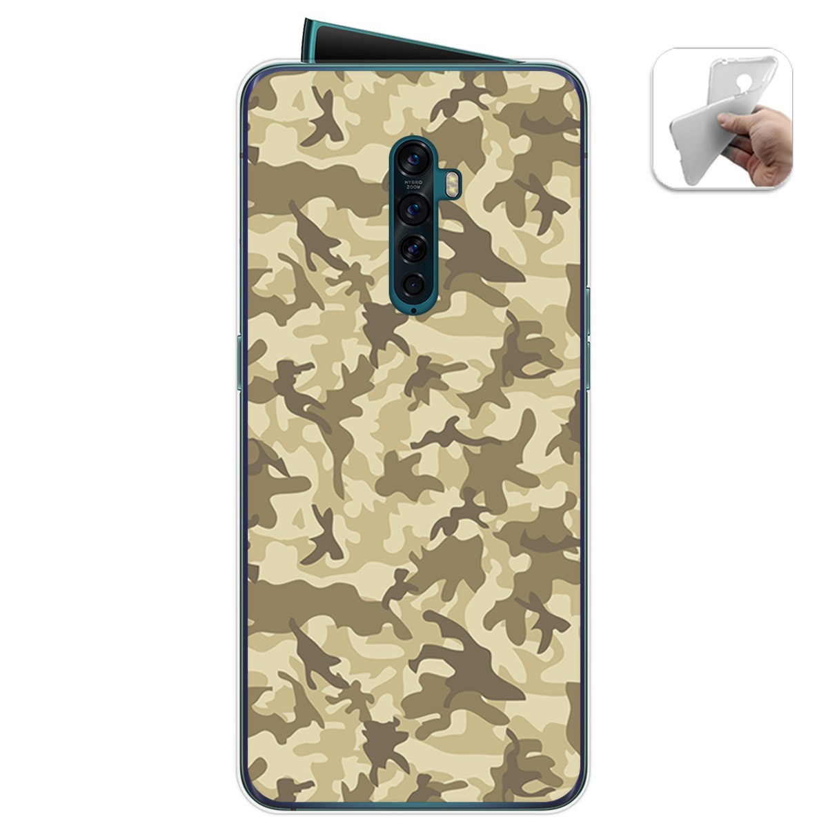 Funda Gel Tpu para Oppo Reno 2 diseño Sand Camuflaje Dibujos