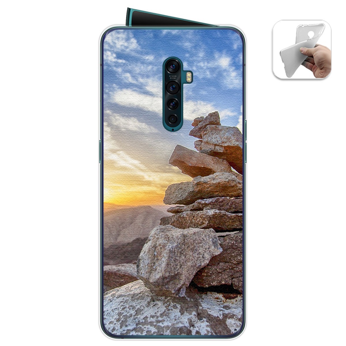 Funda Gel Tpu para Oppo Reno 2 diseño Sunset Dibujos