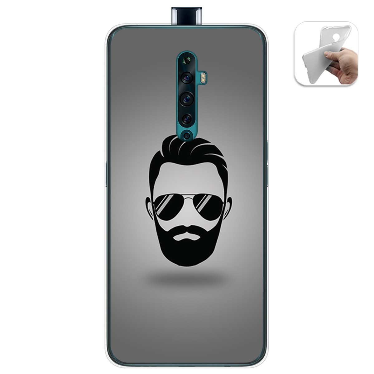 Funda Gel Tpu para Oppo Reno 2Z diseño Barba Dibujos