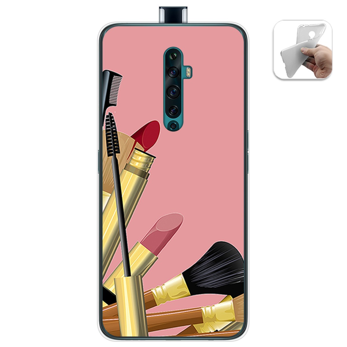 Funda Gel Tpu para Oppo Reno 2Z diseño Brochas Dibujos