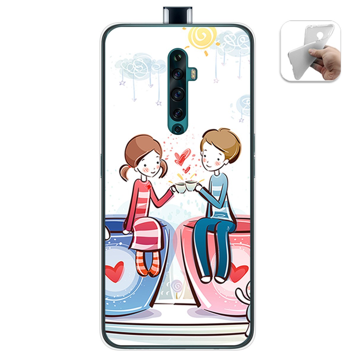 Funda Gel Tpu para Oppo Reno 2Z diseño Café Dibujos