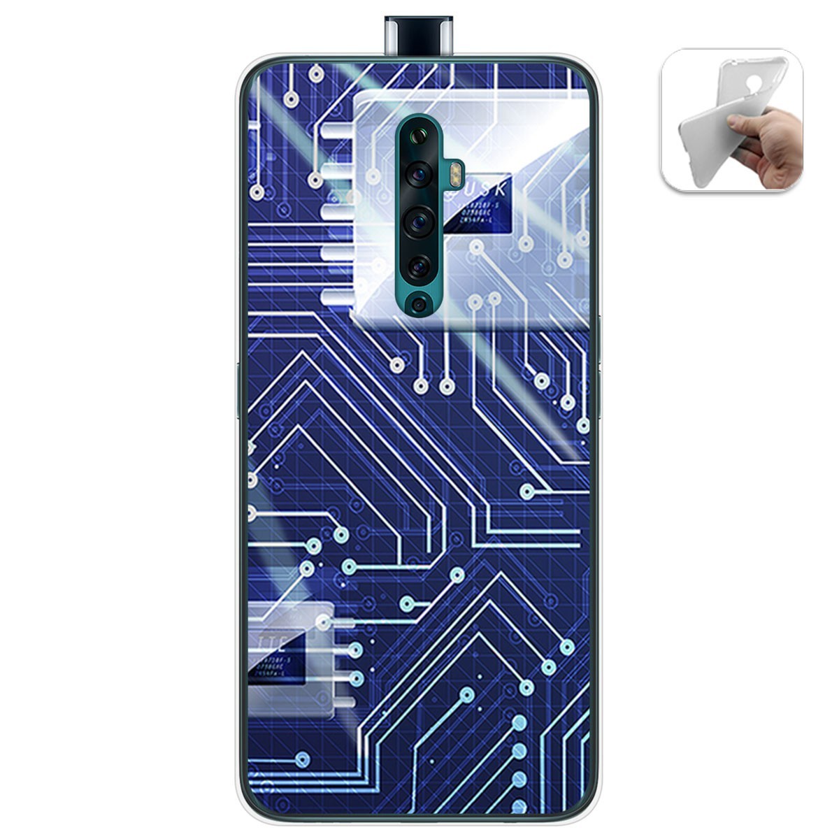 Funda Gel Tpu para Oppo Reno 2Z diseño Circuito Dibujos