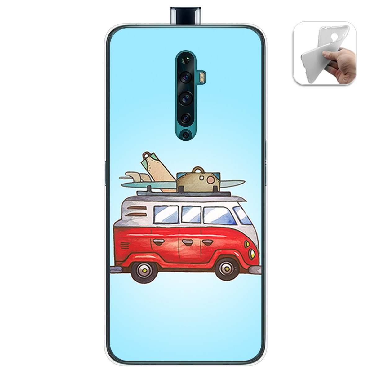 Funda Gel Tpu para Oppo Reno 2Z diseño Furgoneta Dibujos