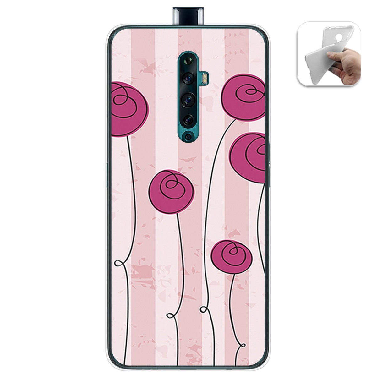 Funda Gel Tpu para Oppo Reno 2Z diseño Flores Vintage Dibujos