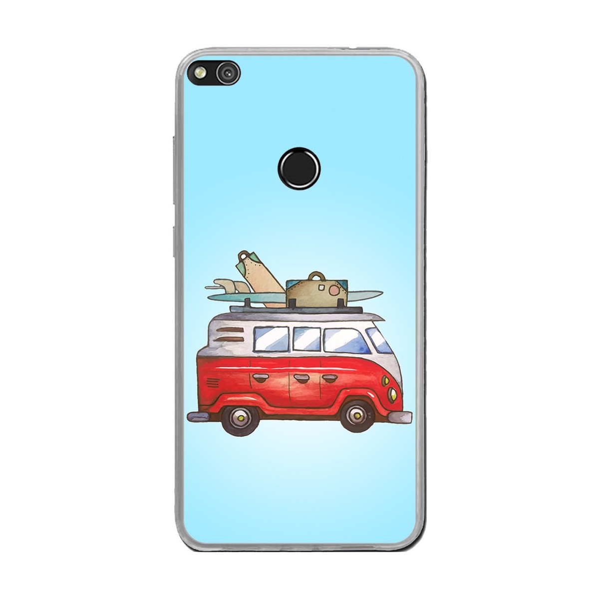 Funda Gel Tpu para Huawei P8 Lite 2017 Diseño Furgoneta Dibujos
