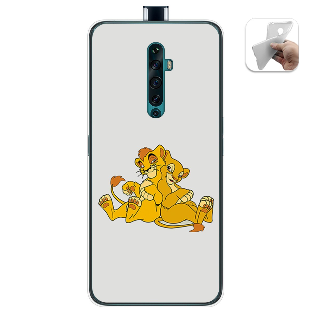 Funda Gel Tpu para Oppo Reno 2Z diseño Leones Dibujos