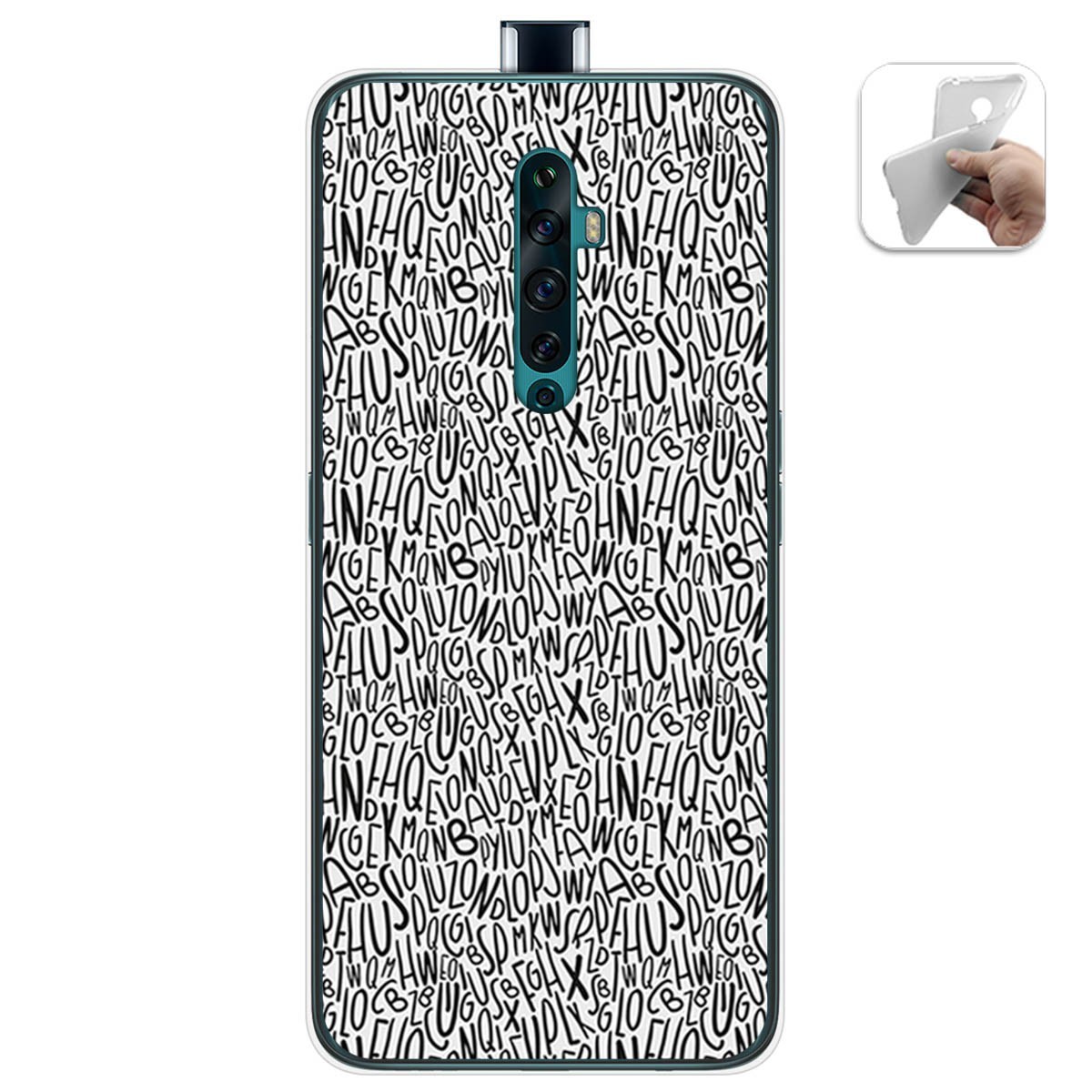 Funda Gel Tpu para Oppo Reno 2Z diseño Letras Dibujos