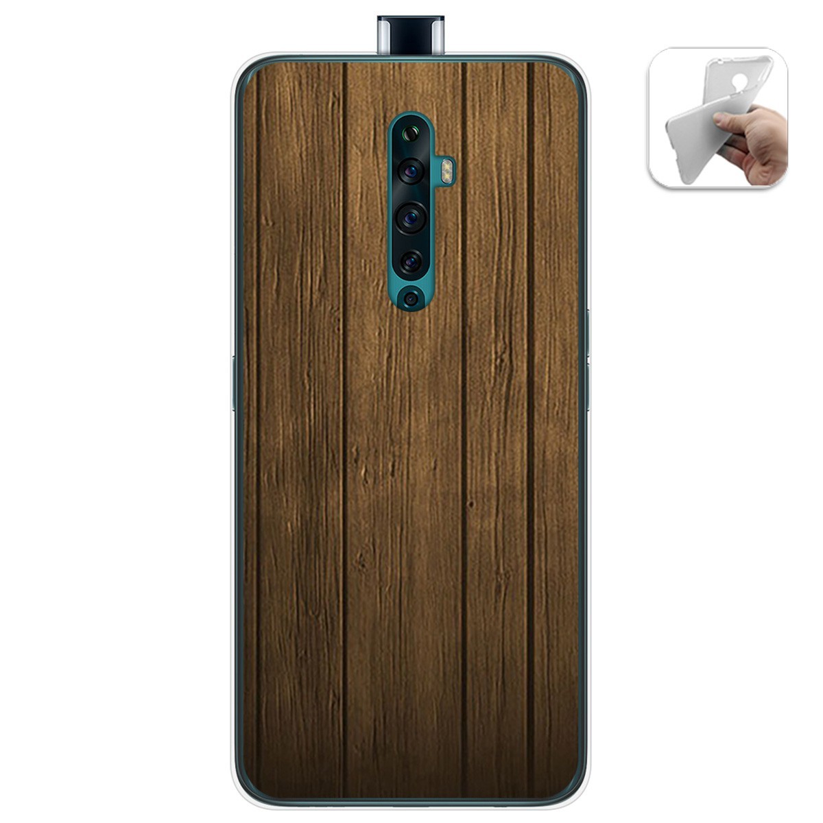 Funda Gel Tpu para Oppo Reno 2Z diseño Madera Dibujos