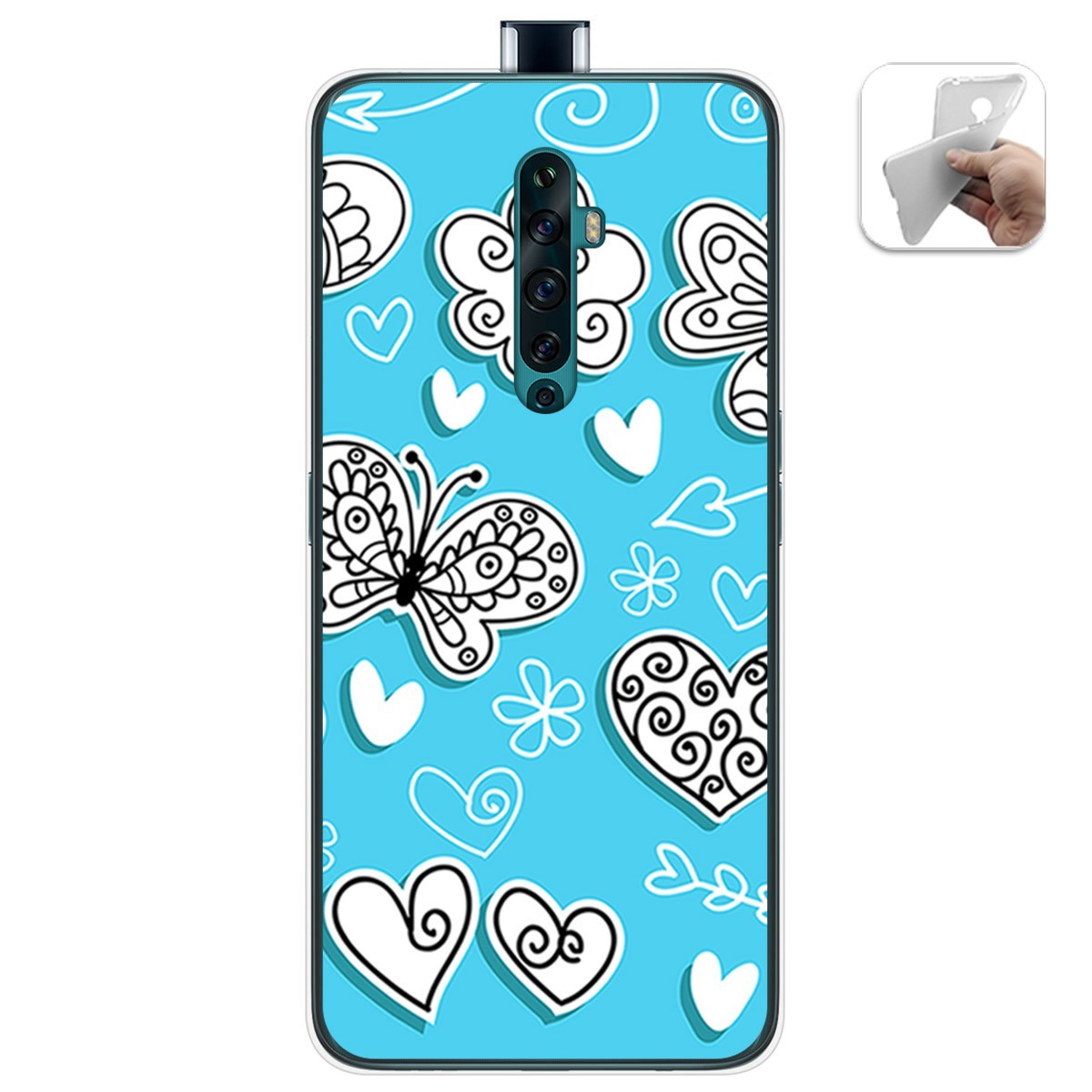 Funda Gel Tpu para Oppo Reno 2Z diseño Mariposas Dibujos