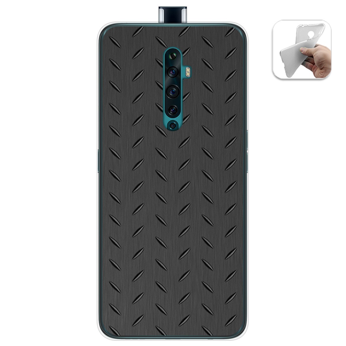 Funda Gel Tpu para Oppo Reno 2Z diseño Metal Dibujos