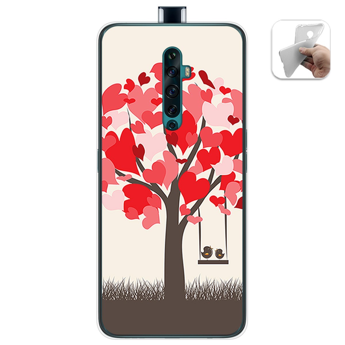 Funda Gel Tpu para Oppo Reno 2Z diseño Pajaritos Dibujos