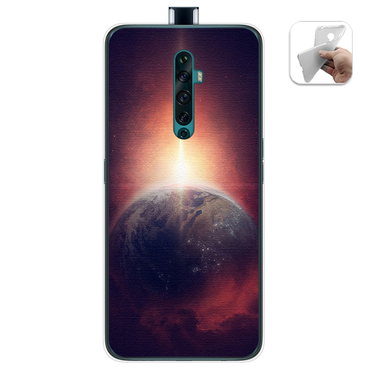Funda Gel Tpu para Oppo Reno 2Z diseño Tierra Dibujos
