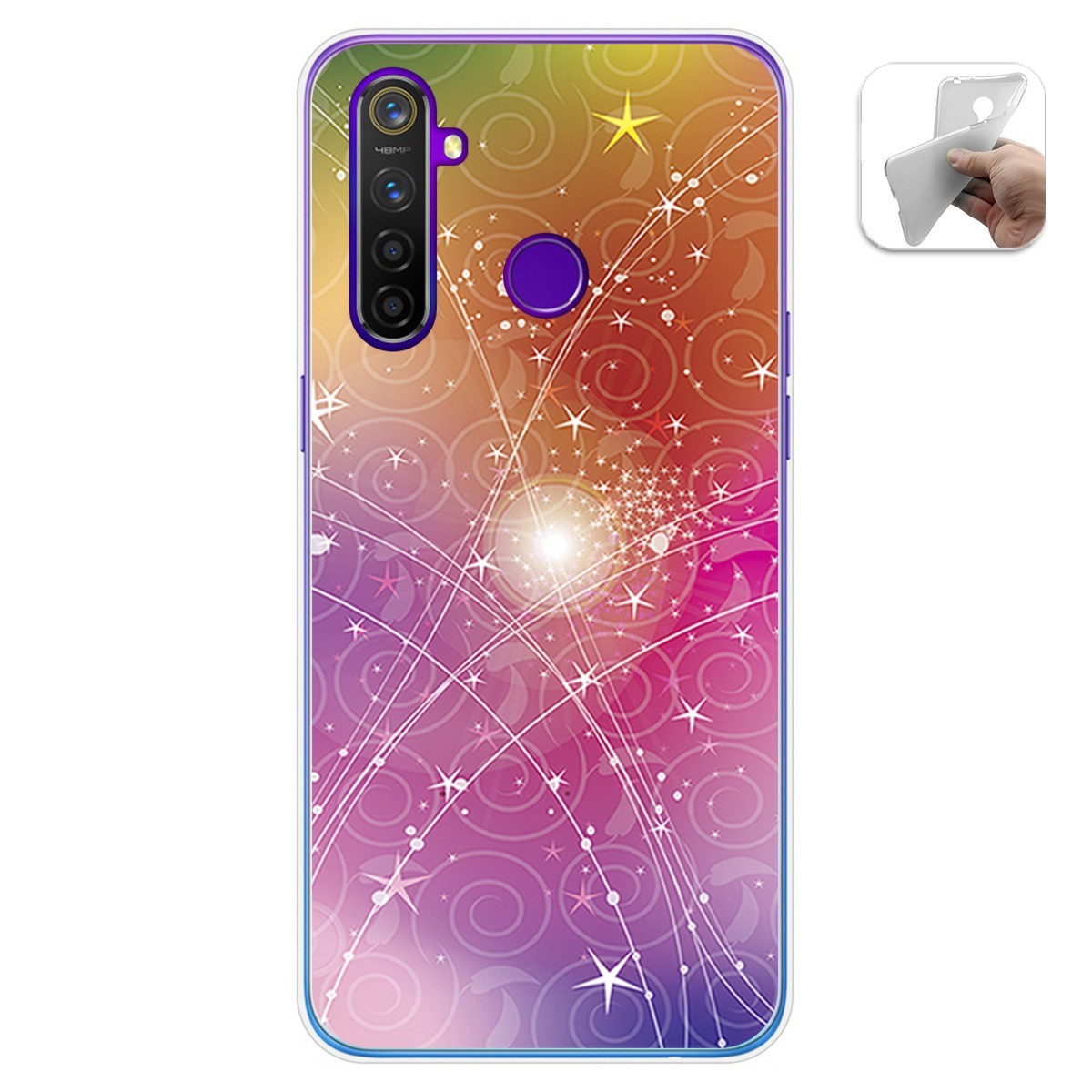 Funda Gel Tpu para Realme 5 Pro diseño Abstracto Dibujos