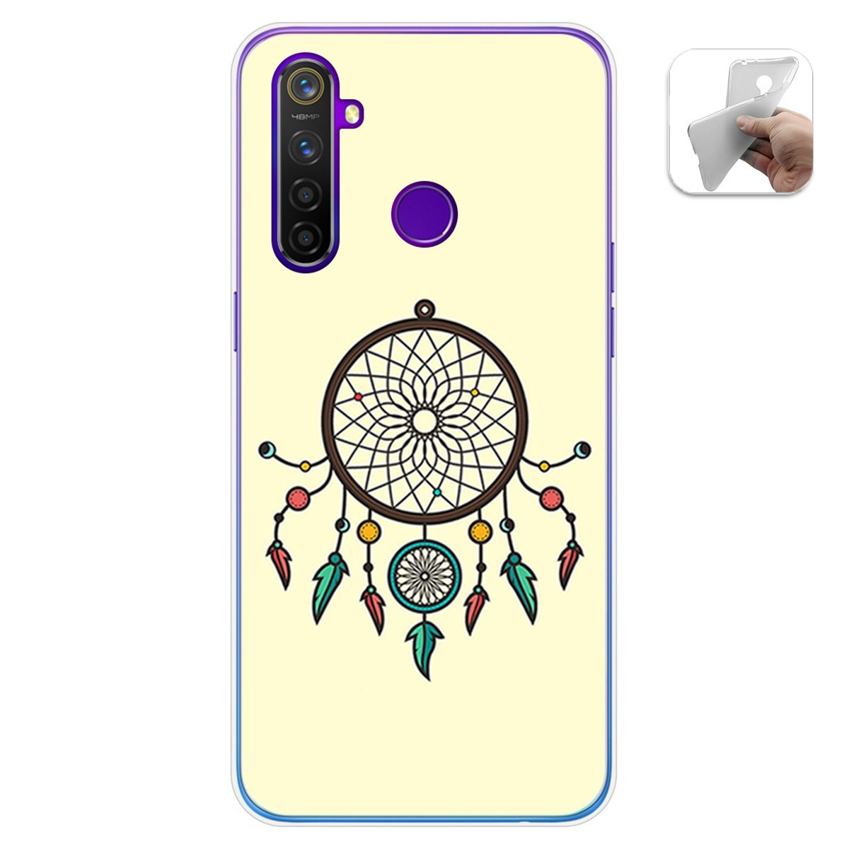 Funda Gel Tpu para Realme 5 Pro diseño Atrapasueños Dibujos