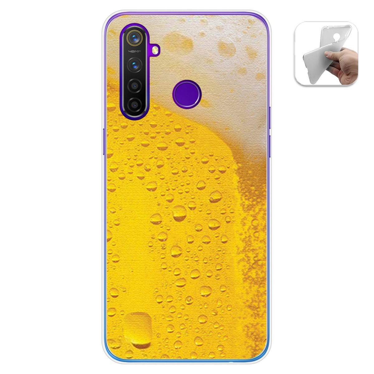 Funda Gel Tpu para Realme 5 Pro diseño Cerveza Dibujos