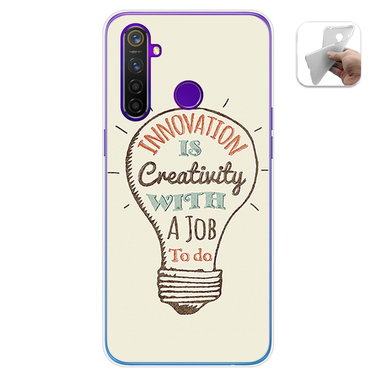 Funda Gel Tpu para Realme 5 Pro diseño Creativity Dibujos