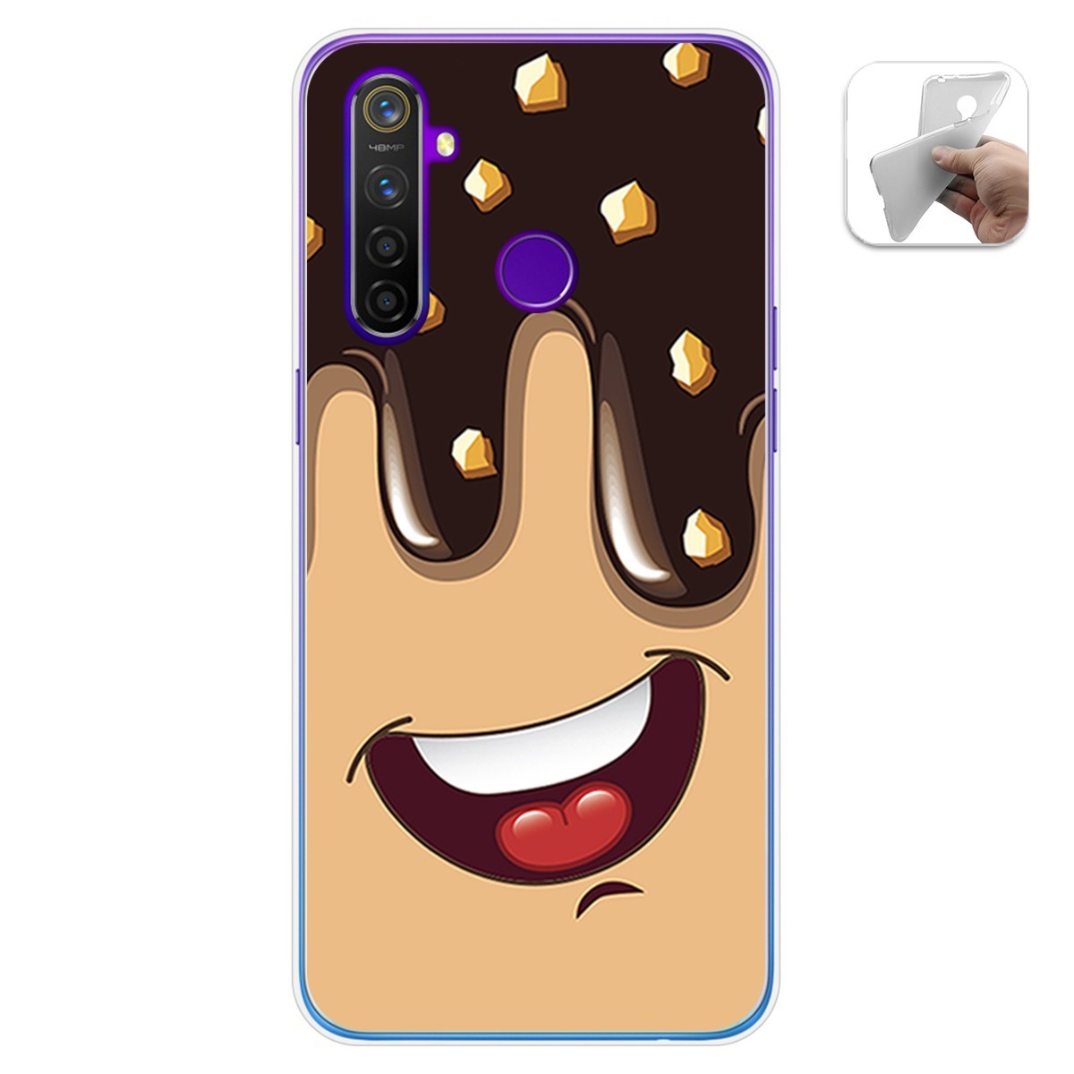 Funda Gel Tpu para Realme 5 Pro diseño Helado Chocolate Dibujos