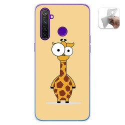 Funda Gel Tpu para Realme 5 Pro diseño Jirafa Dibujos