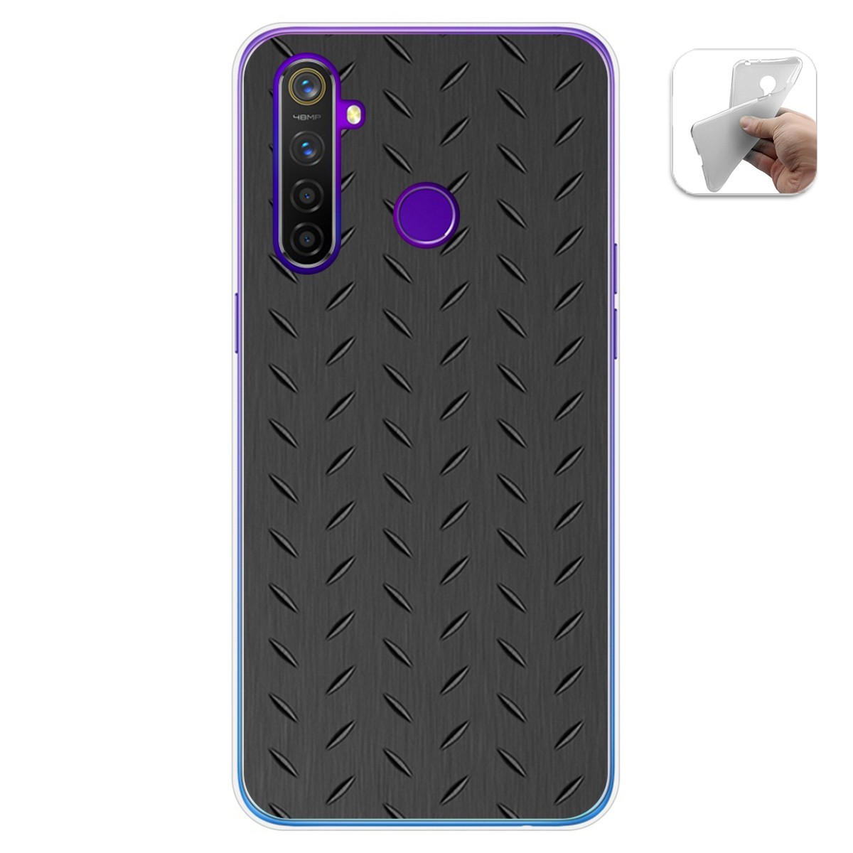 Funda Gel Tpu para Realme 5 Pro diseño Metal Dibujos
