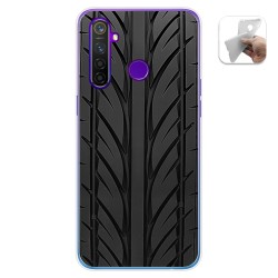 Funda Gel Tpu para Realme 5 Pro diseño Neumatico Dibujos