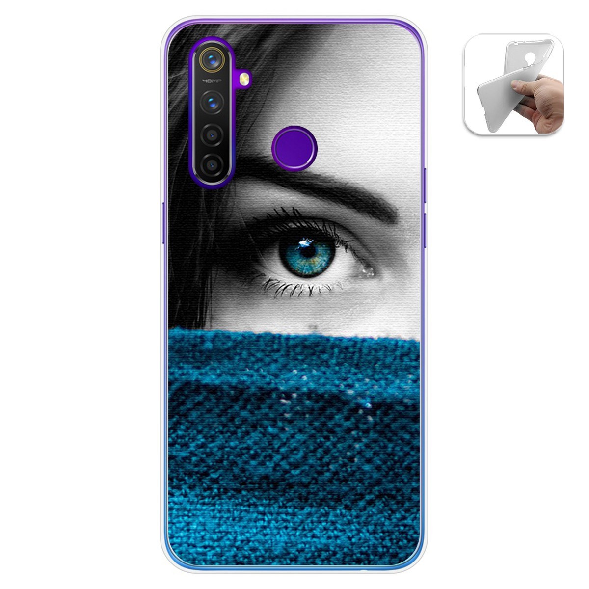 Funda Gel Tpu para Realme 5 Pro diseño Ojo Dibujos
