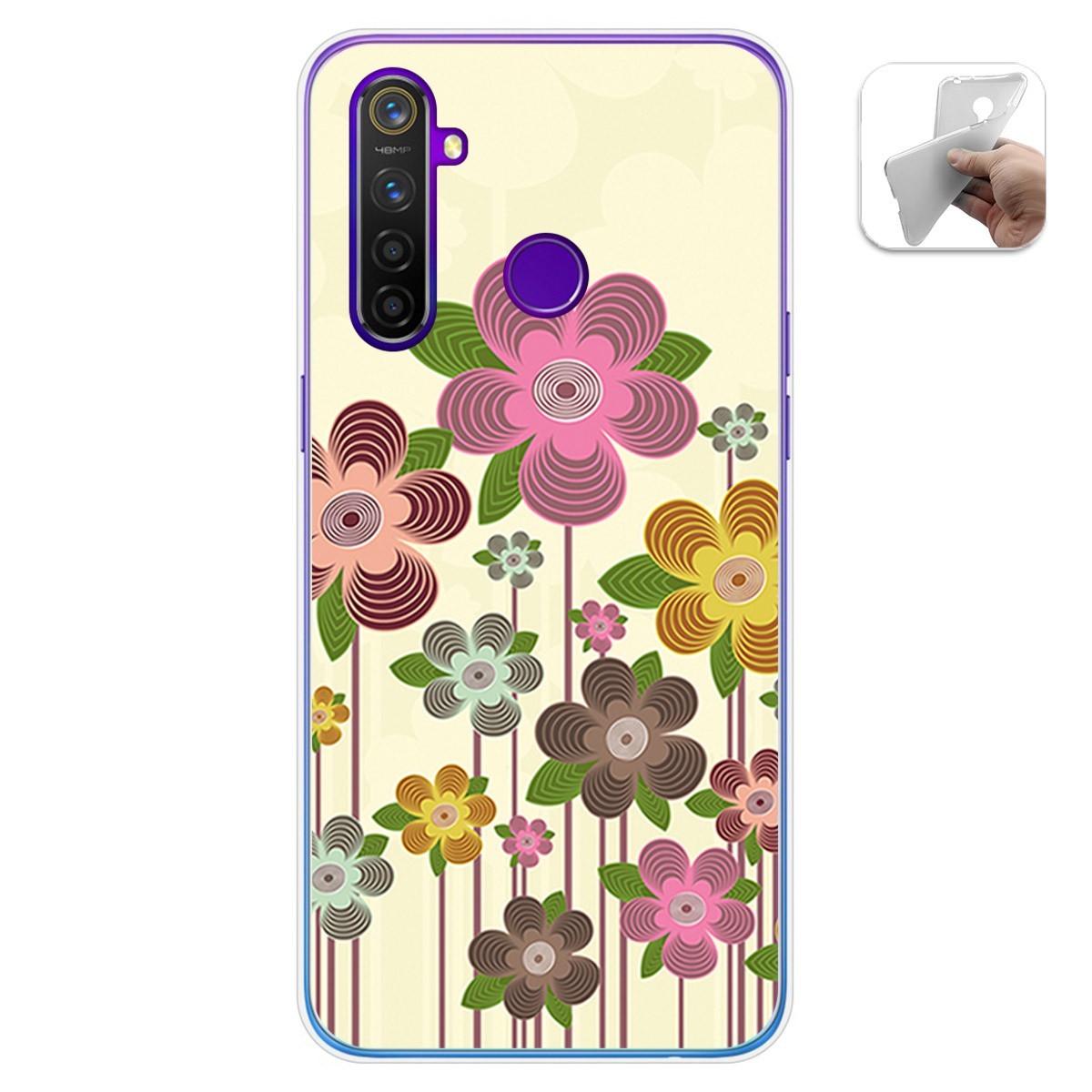 Funda Gel Tpu para Realme 5 Pro diseño Primavera En Flor Dibujos
