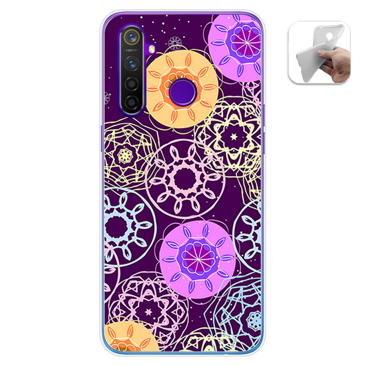 Funda Gel Tpu para Realme 5 Pro diseño Radial Dibujos