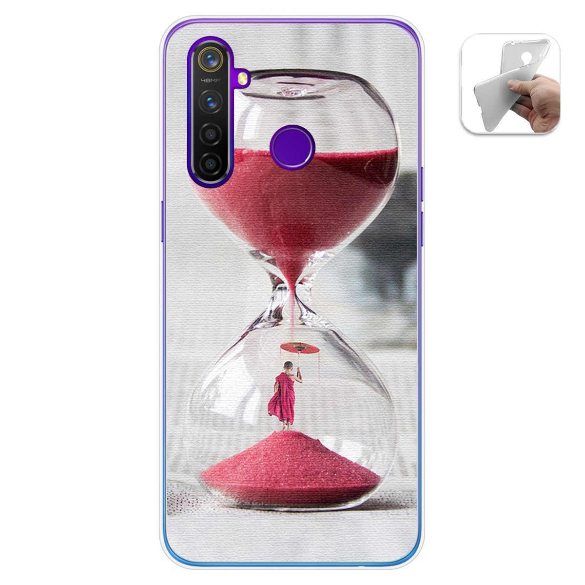 Funda Gel Tpu para Realme 5 Pro diseño Reloj Dibujos