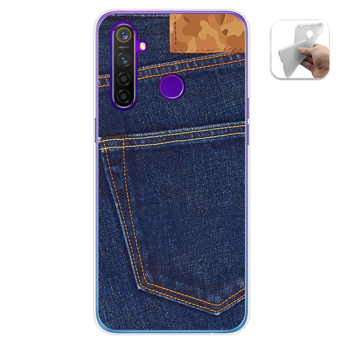 Funda Gel Tpu para Realme 5 Pro diseño Vaquero Dibujos